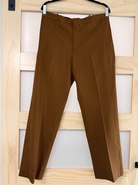 CMMN SWDN Otto Brown Wool Wide Leg Tailored Trousers 48 US 32